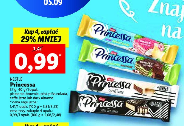 Wafel pistachio brownie Princessa summer edition promocje