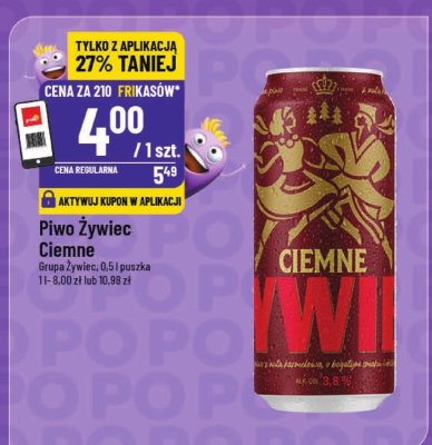 Piwo Żywiec Ciemne promocja w POLOmarket