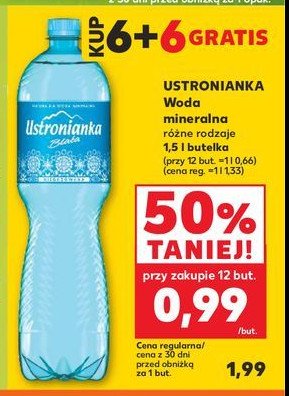 Woda niegazowana Ustronianka biała promocja w Kaufland