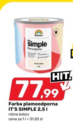Farba plamoodporna IT'S SIMPLE 2,5 l różne kolory promocja w Bricomarche