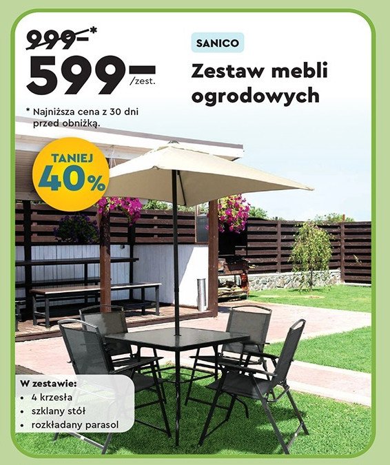 Zestaw mebli ogrodowych SANICO promocja w Biedronka