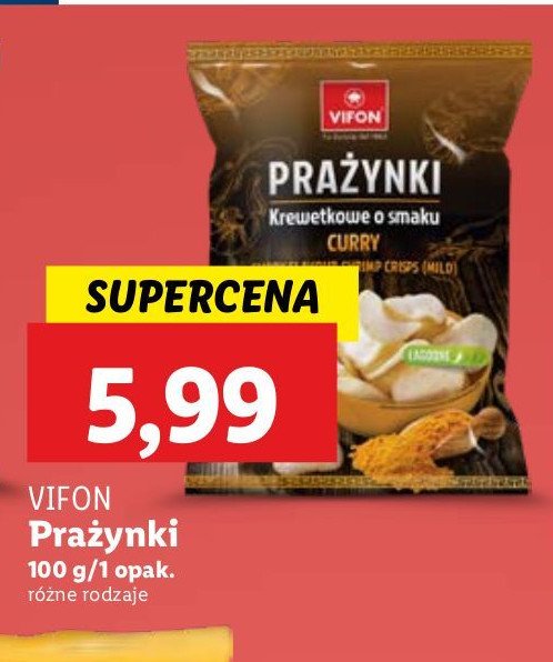 Prażynki krewetkowe curry Vifon promocja