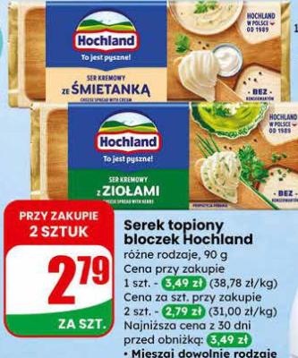 Serek topiony bloczek różne rodzaje promocja w Dino