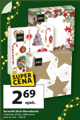 Serwetki Boże Narodzenie HRC promocja w Auchan