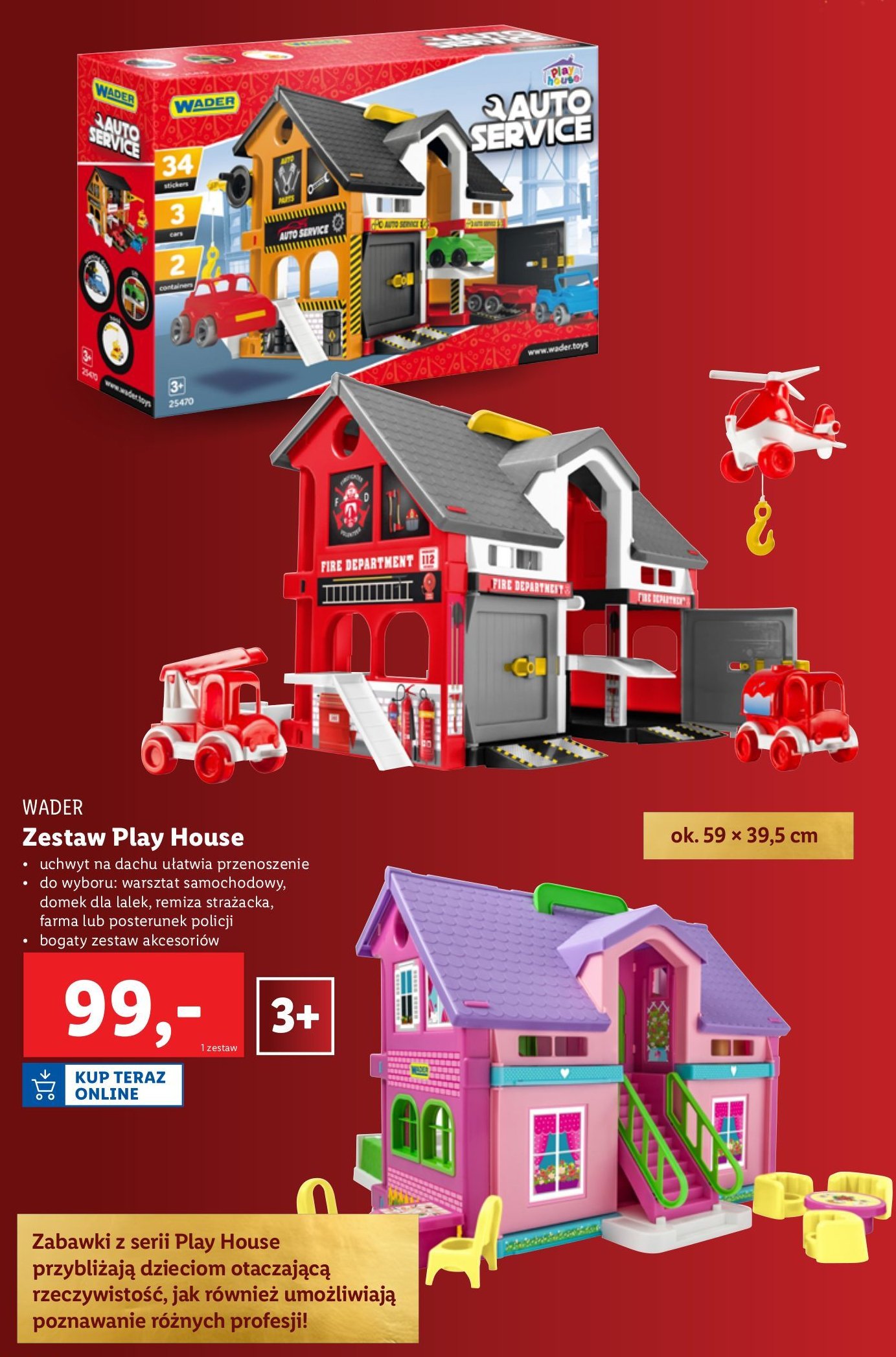 Warsztat play house 59 x 15 x 40 cm Wader promocja w Lidl