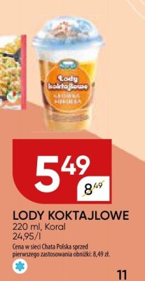 Lody koktajlowe Koral promocja w Chata Polska