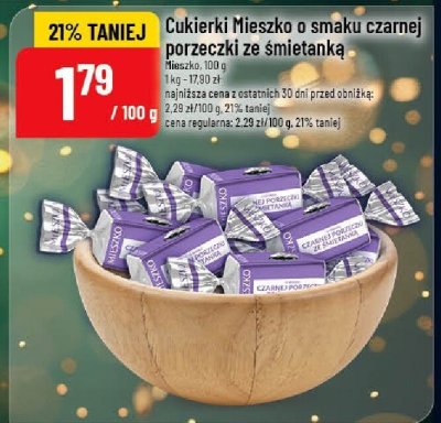 Cukierki Mieszko o smaku czarnej porzeczki ze śmietanką Mieszko promocja w POLOmarket