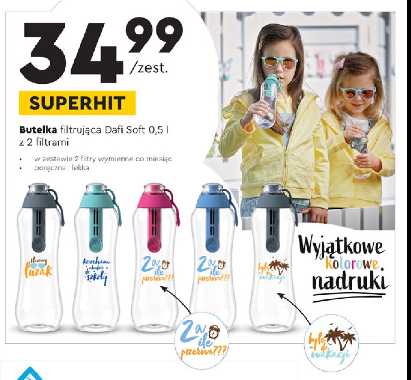Butelka soft 500 ml stalowa Dafi promocja