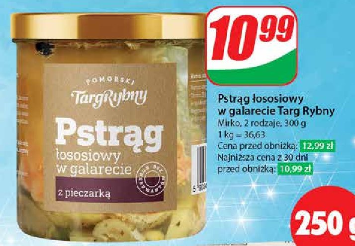 Pstrąg łososiowy w galarecie z pieczarką Pomorski targ rybny promocja w Dino