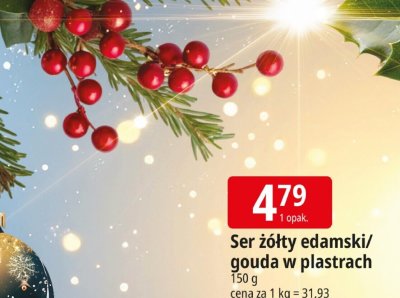 Ser żółty edamski/gouda w plastrach promocja w Leclerc