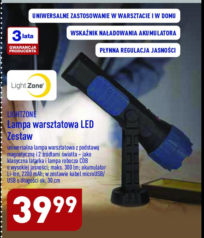Lampa warsztatowa led LIGHTZONE promocja