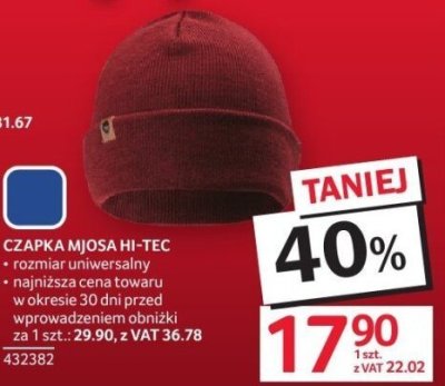 Czapka Mjosa Hi-Tec rozmiar uniwersalny promocja w Selgros