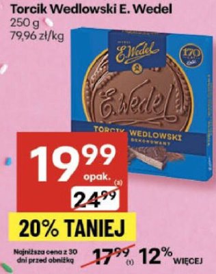 Torcik Wedlowski E. Wedel 250g promocja w Delikatesy Centrum