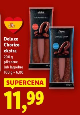 Deluxe Chorizo ekstra pikantne lub łagodne promocja w Lidl