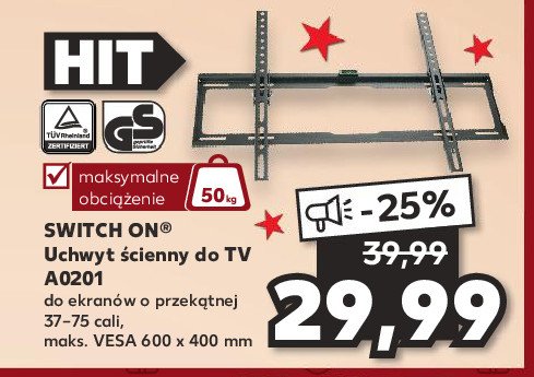 Uchwyt ścienny do tv a0201 Switch on promocja