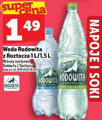 Woda Rodowita z Roztocza 1L/1,5L promocja w TOPAZ