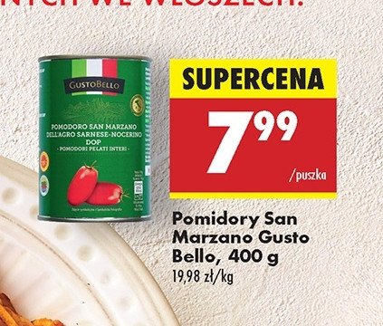 Pomidory san marzano Gustobello promocja w Biedronka