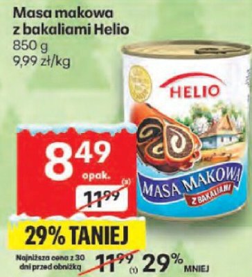 Masa makowa z bakaliami Helio promocja w Delikatesy Centrum