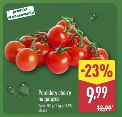 Pomidory cherry na gałązce opak. 500 g klasa I Aldi promocja w Aldi