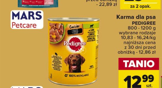 Karma dla psa kurczak - jagnięcina Pedigree promocja
