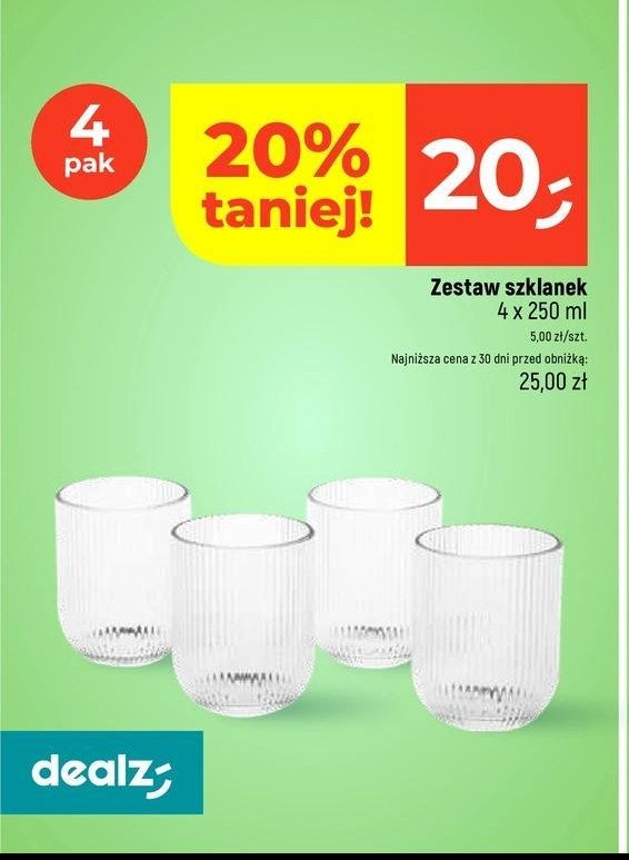 Szklanki niskie 250 ml promocja