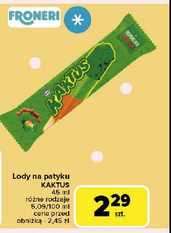 Lody kaktus-jablko Nestle kaktus promocja w Carrefour