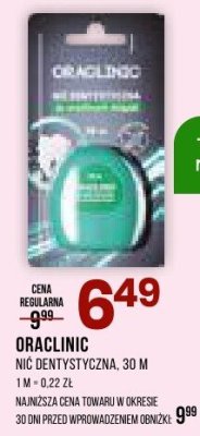 Nić dentystyczna ORACLINIC promocja w Drogerie Natura