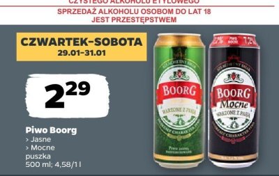 Piwo Boorg Jasne promocja w Netto