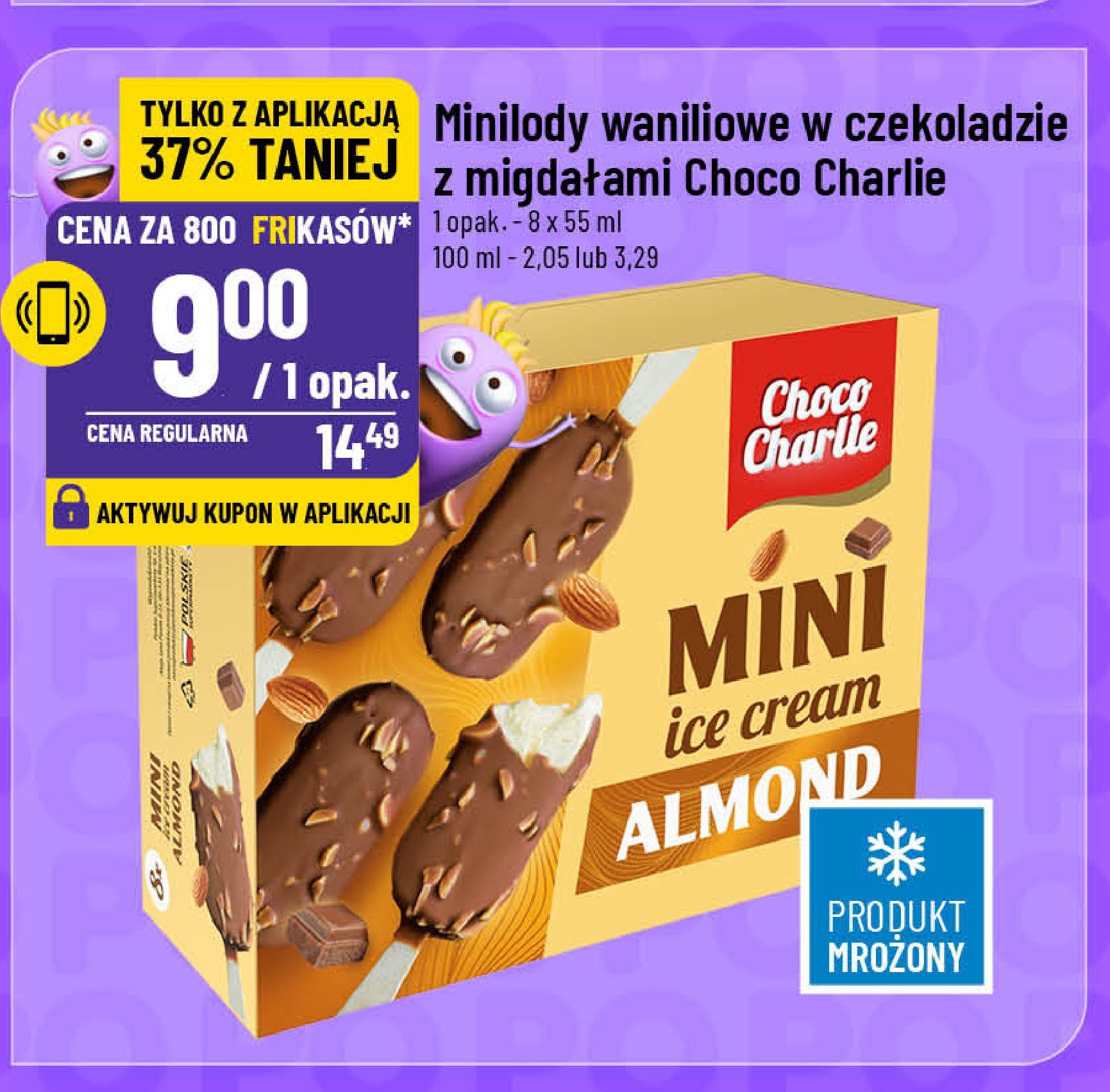 Lody mini almond Choco charlie promocja w POLOmarket