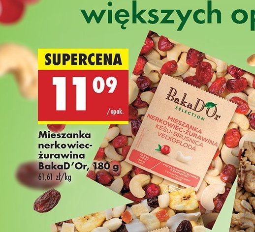 Mieszanka nerkowiec-żurawina Bakad'or promocja w Biedronka