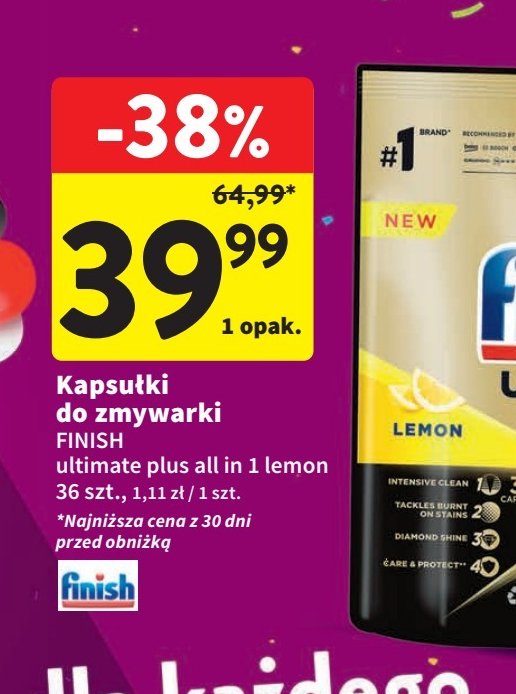 Tabletki do zmywania lemon Finish ultimate plus promocja