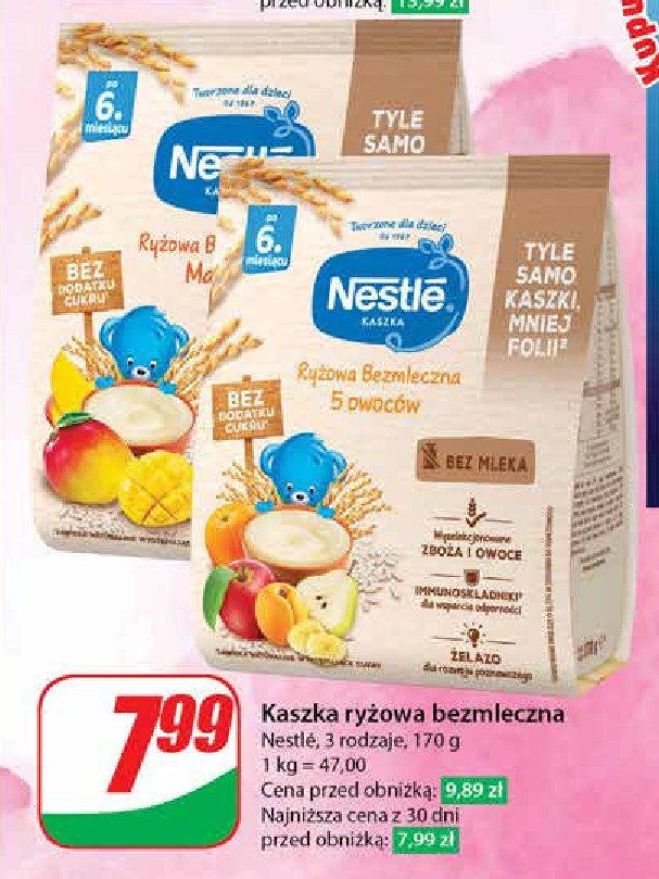 Kaszka ryżowa bezmleczna 5 owoców Nestle kaszka promocja