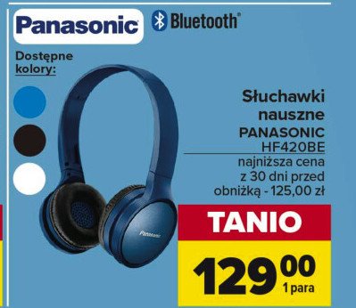 Słuchawki nauszne rb-hf420be-k czarny Panasonic promocja