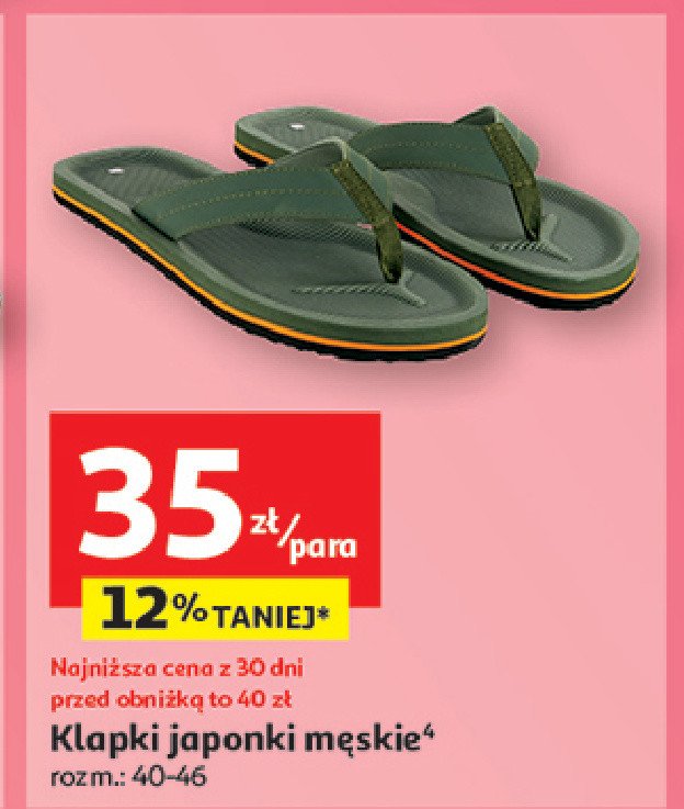 Klapki japonki męskie promocja w Auchan