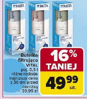 Butelka filtruj膮ca wod臋 600 ml niebieska Brita fill&go vital promocja