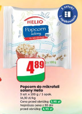 Popcorn do mikrofalii solony Helio promocja w Dino