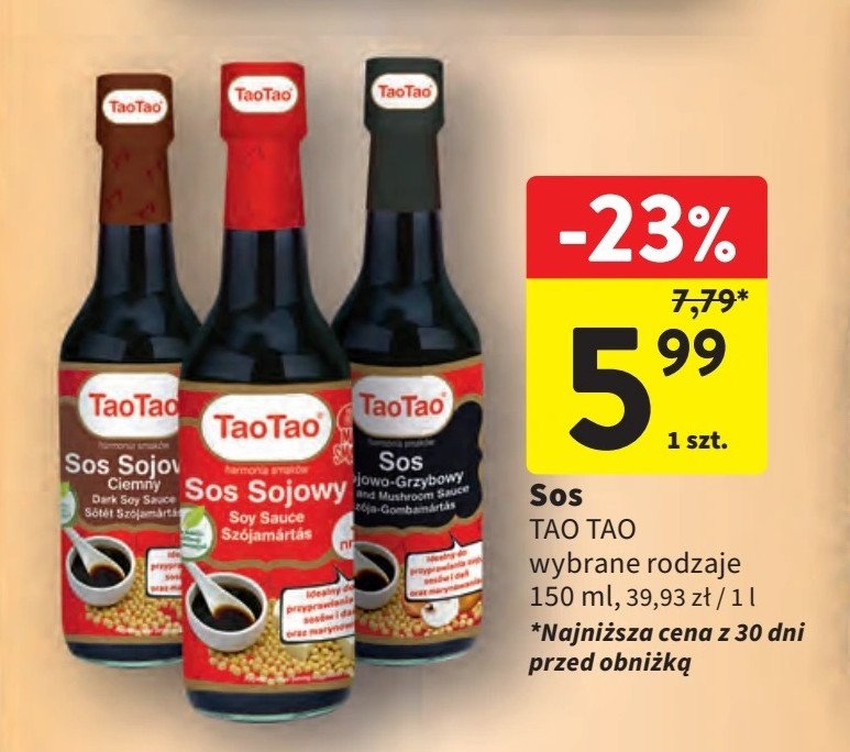 Sos sojowo-grzybowy Tao tao promocja w Intermarche