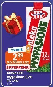 Mleko UHT wypasione 3,2% Mlekovita 1l promocja w Leclerc