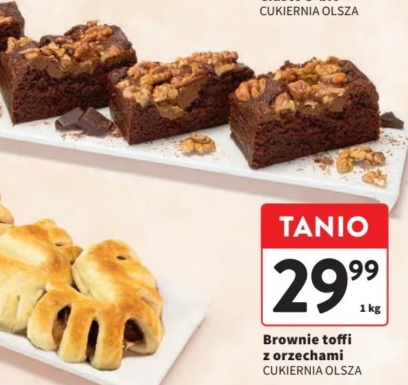 Ciasto brownie z toffi i orzechami Olsza promocja w Intermarche