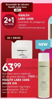 Kosmetyki HEALTH LABS CARE do pielęgnacji włosów promocja w Super-Pharm