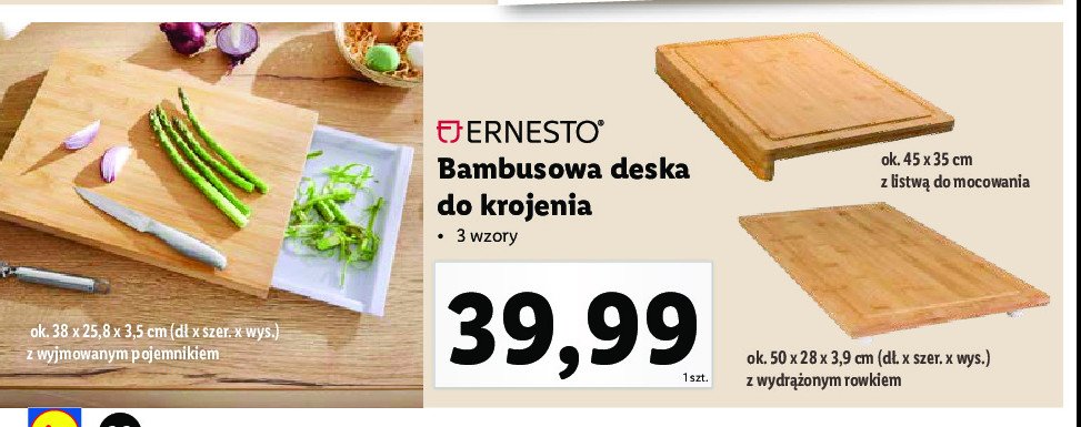 Deska do krojenia 50 x 28 x 3.9 cm Ernesto promocja
