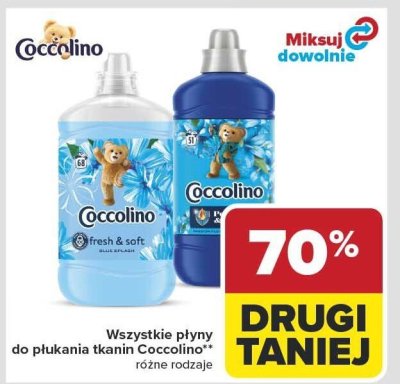 Wszystkie płyny do płukania tkanin Coccolino różne rodzaje promocja w Carrefour