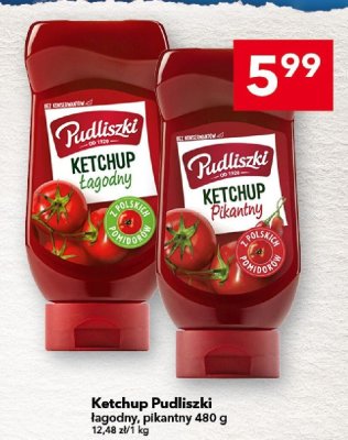 Ketchup Pudliszki łagodny 480 g promocja w LEWIATAN