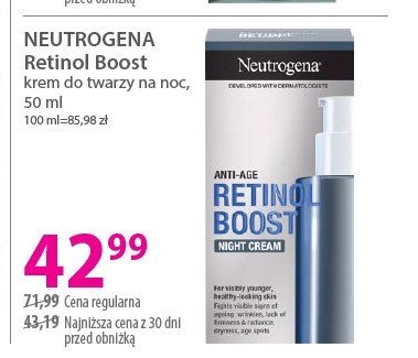 Przeciwzmarszczkowy krem na noc Neutrogena retinol boost promocja w Hebe