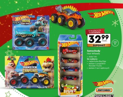 Ciężarówka z samochodem Hot Wheels lub Matchbox Action Drivers lub zestaw Minecraft promocja w Biedronka