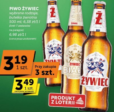 Piwo Żywiec wybrane rodzaje, butelka zwrotna 500 ml promocja w Euro Sklep