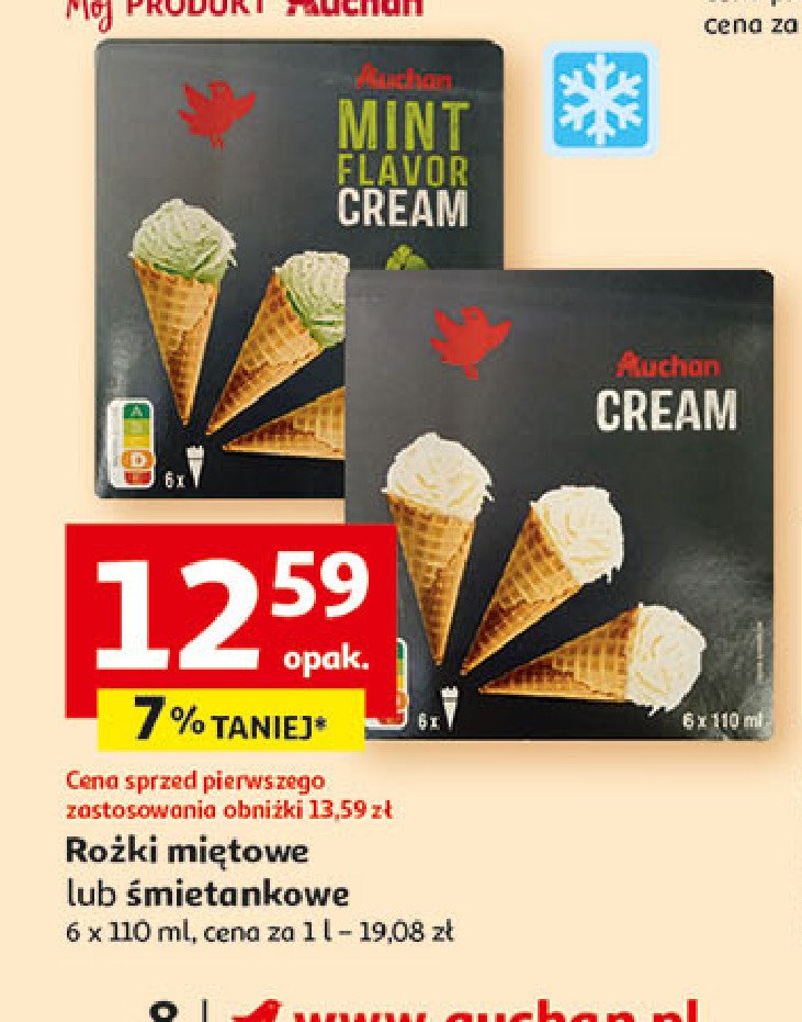 Lody o smaku śmietankowym Auchan promocja