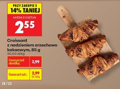Croissant z nadzieniem orzechowo kakaowym, 85 g promocja w Biedronka