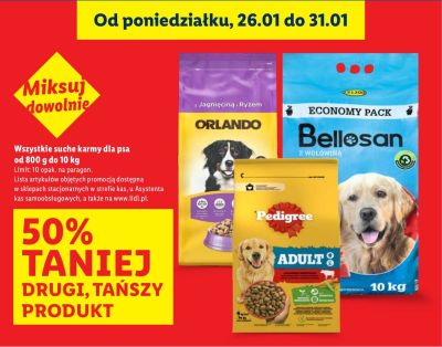 Wszystkie suche karmy dla psa 800 g - 10 kg DRUGA -50% promocja w Lidl