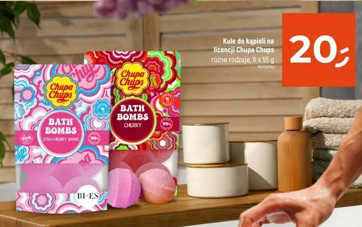 Kule do kąpieli strawberry shake Bi-es chupa chups promocja